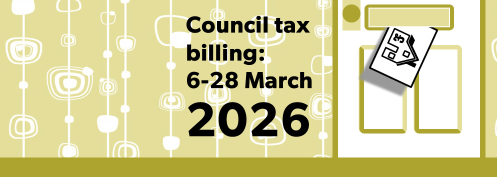 Hallway with Council Tax reminder through a letterbox Hallway with Council Tax reminder through a letterbox