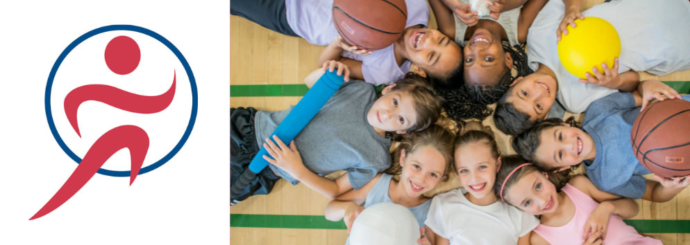 Children with sports equipment