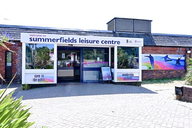 Image shows the entrance to Summerfields Leisure Centre